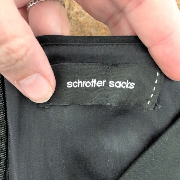 Schrotter Sacks Womens Cotton Silk Pleated Sheath Dress Black Size 2 - Designer - Picture 5 of 10